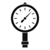 A black clock is shown on a green background.